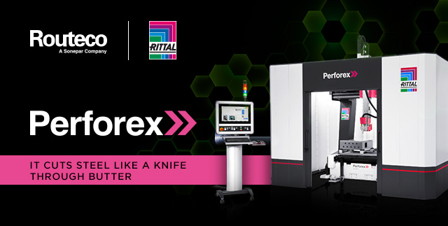 Rittal's Perforex machine cuts steel like a knife through butter